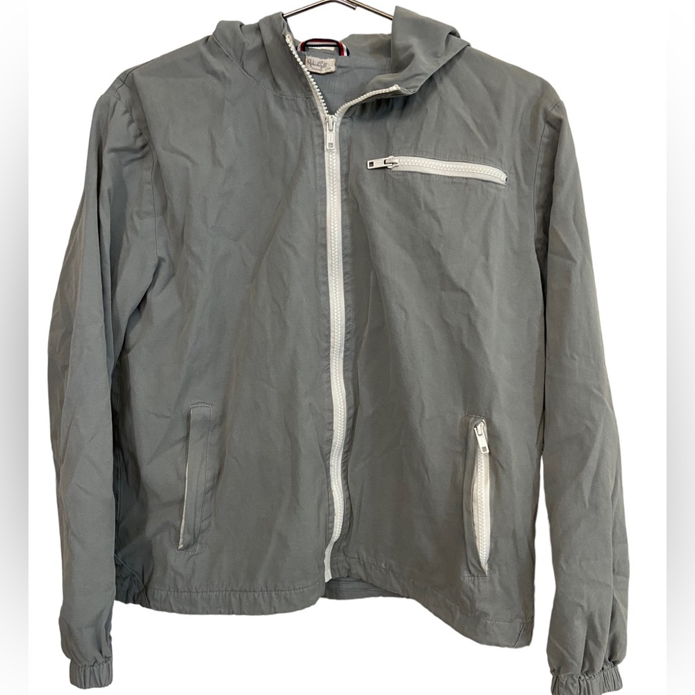 Classic John Galt Brandy Melville Gray Lightweight Full Zip Hoodie Jacket OS